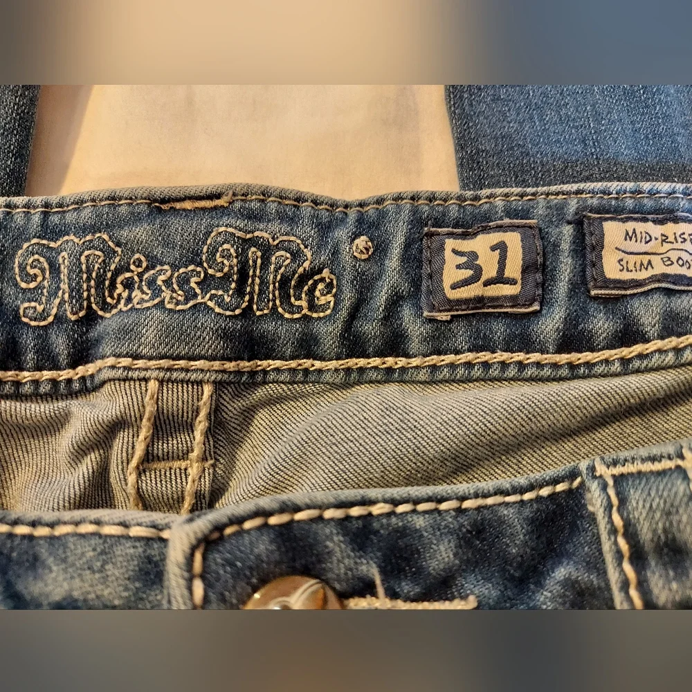 Miss Me Mid-rise Slim Boot Jeans with Intricate Embroidery And Beading - Picture 3 of 10